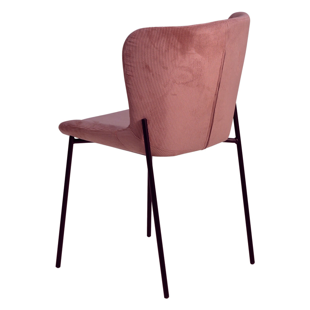 Chaise repas velours côtelé pêche Holden