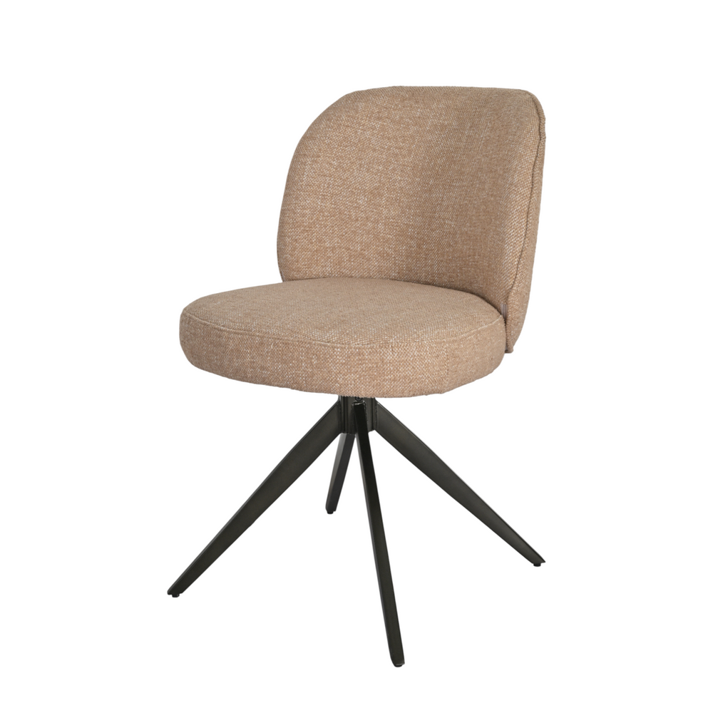 Chaise repas tissu camel