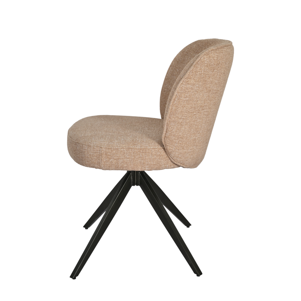 Chaise repas tissu camel