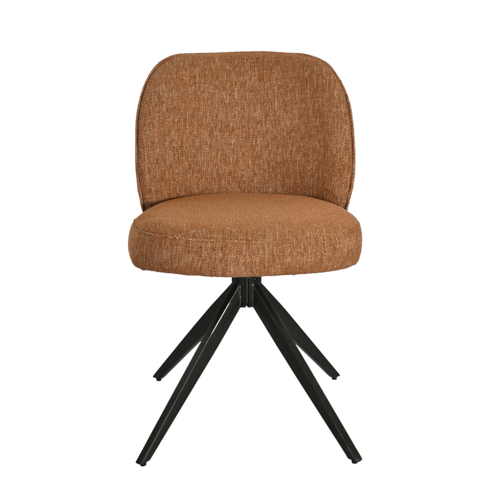 Chaise repas tissu caramel
