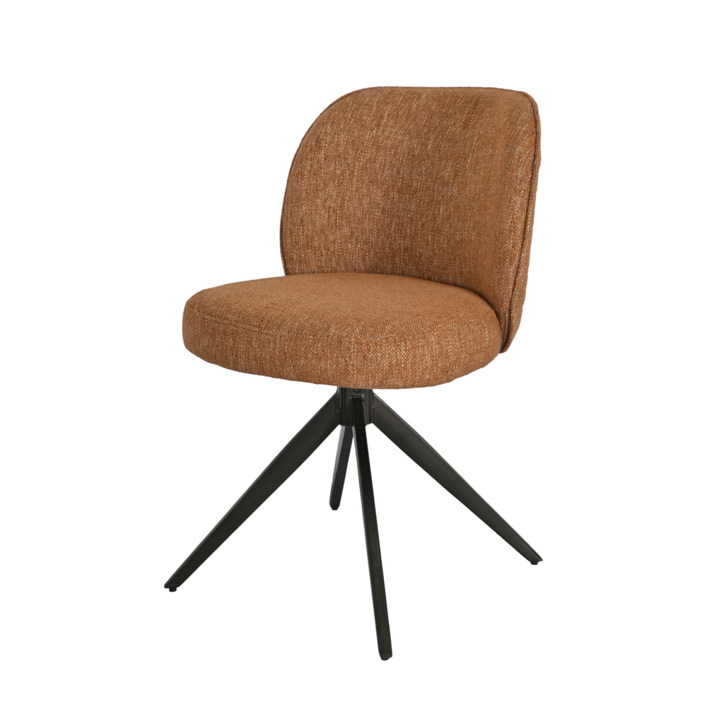 Chaise repas tissu caramel