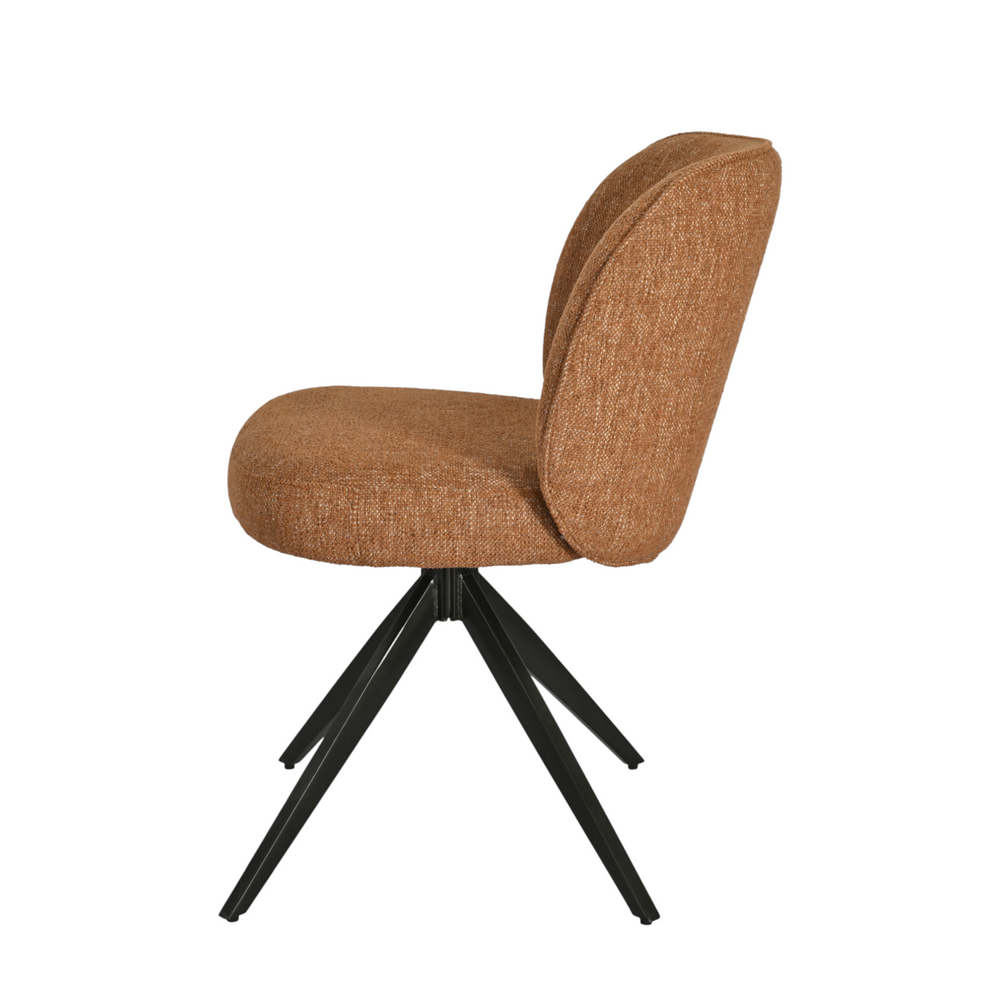 Chaise repas tissu caramel