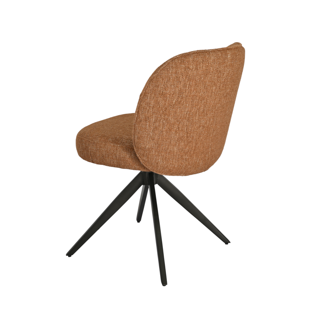 Chaise repas tissu caramel