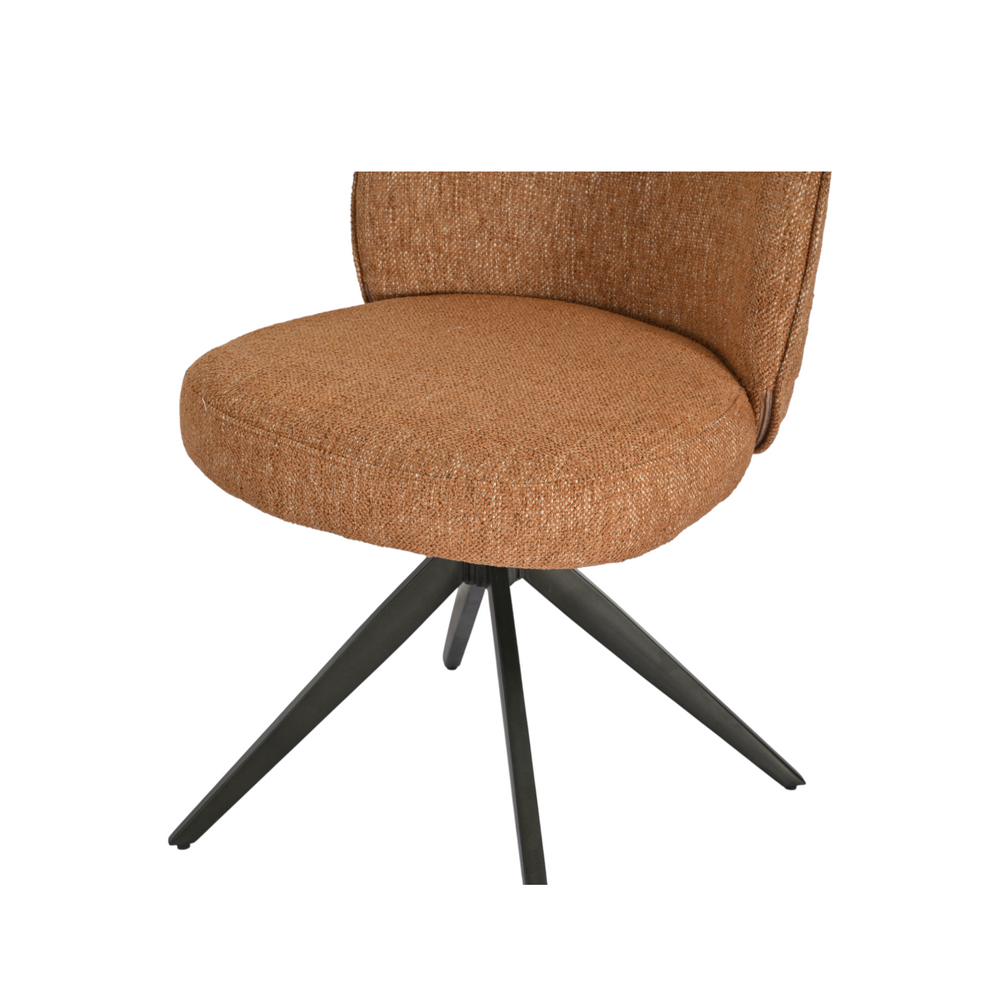 Chaise repas tissu caramel