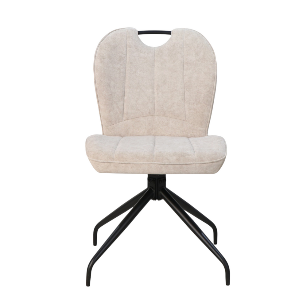 Chaise repas en tissu beige