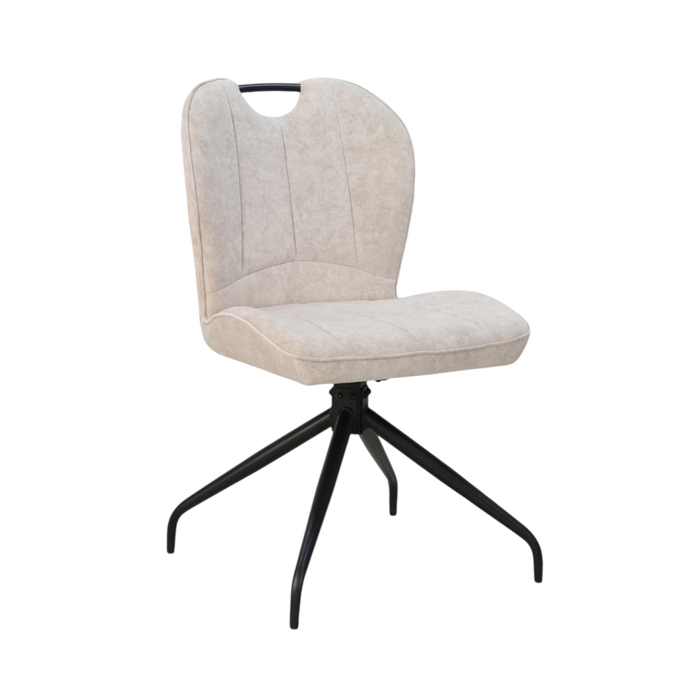 Chaise repas en tissu beige