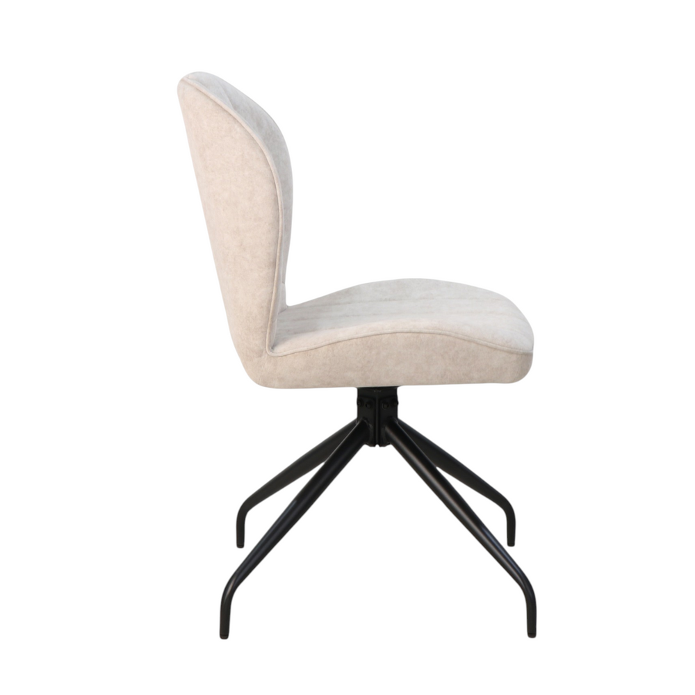 Chaise repas en tissu beige