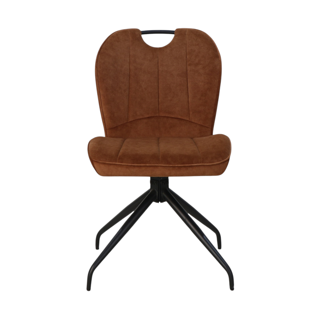 Chaise repas en tissu ambre