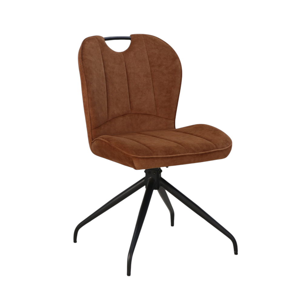 Chaise repas en tissu ambre