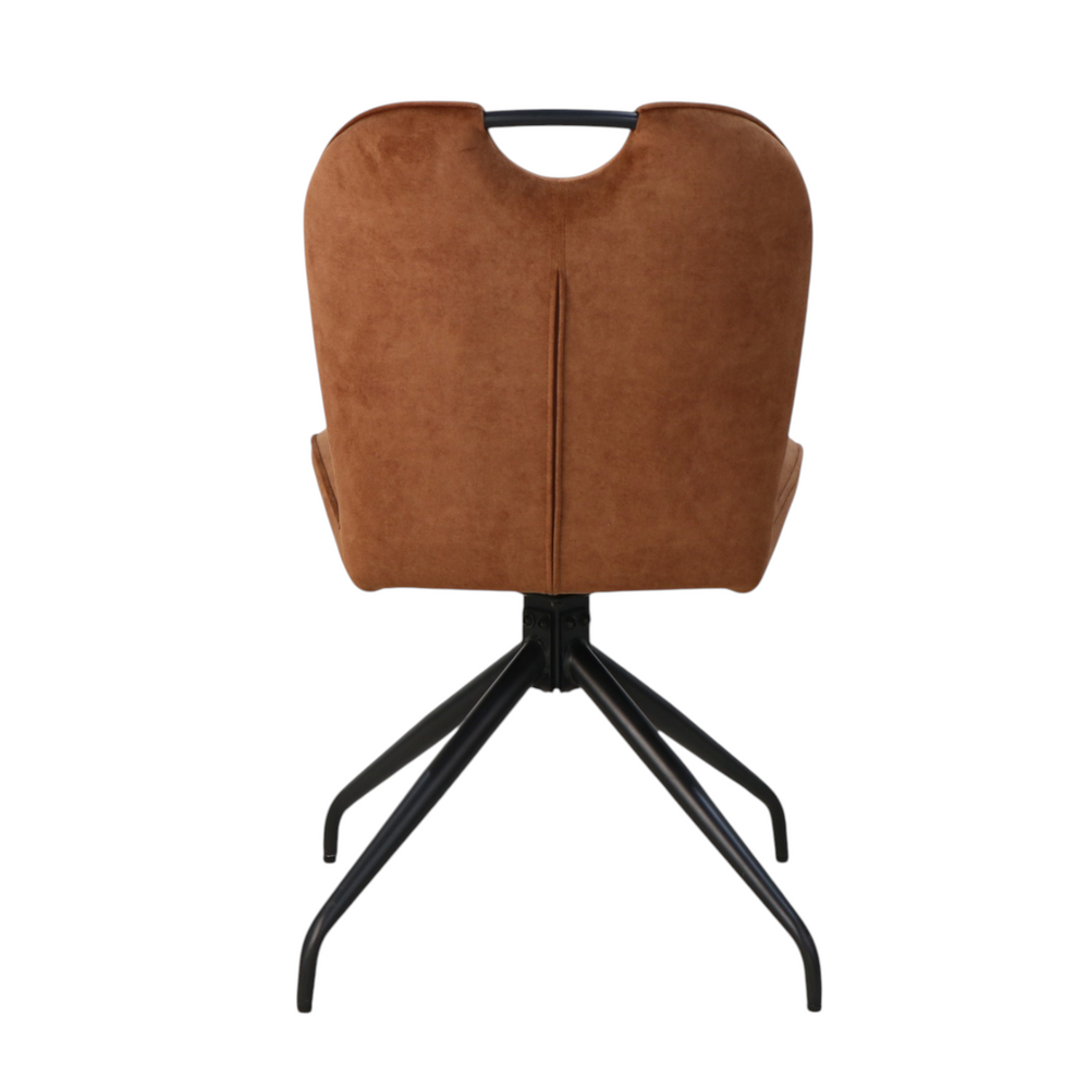 Chaise repas en tissu ambre