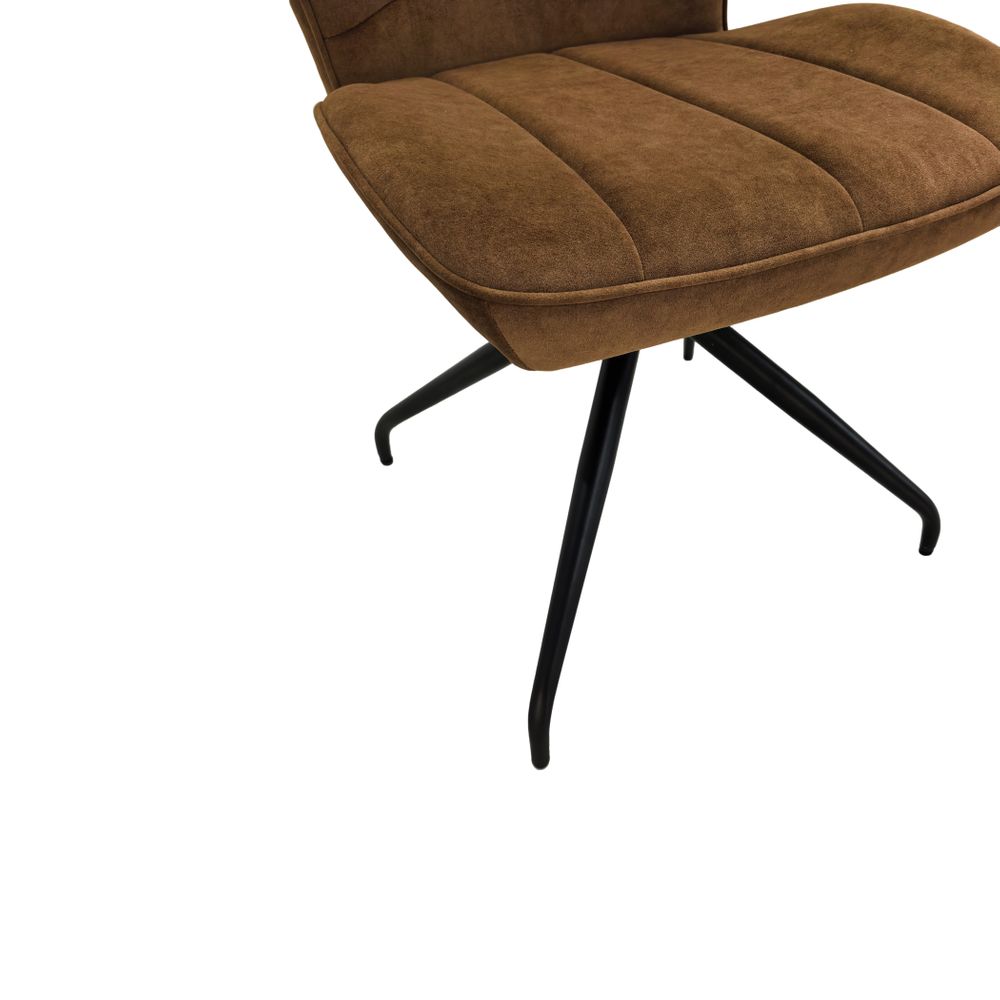 Chaise repas en tissu ambre