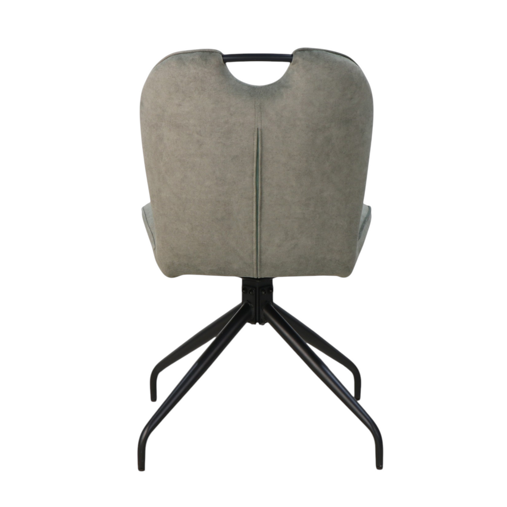 Chaise repas en tissu vert amande