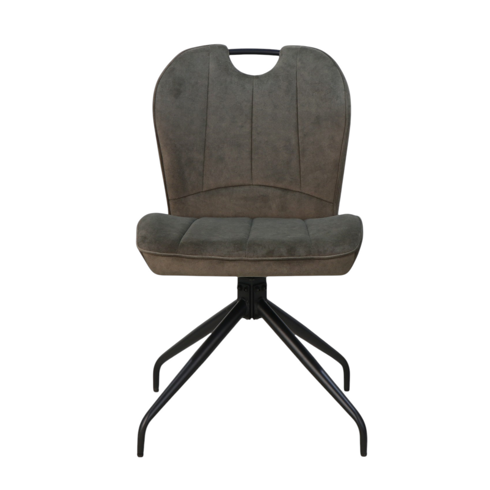 Chaise repas en tissu gris