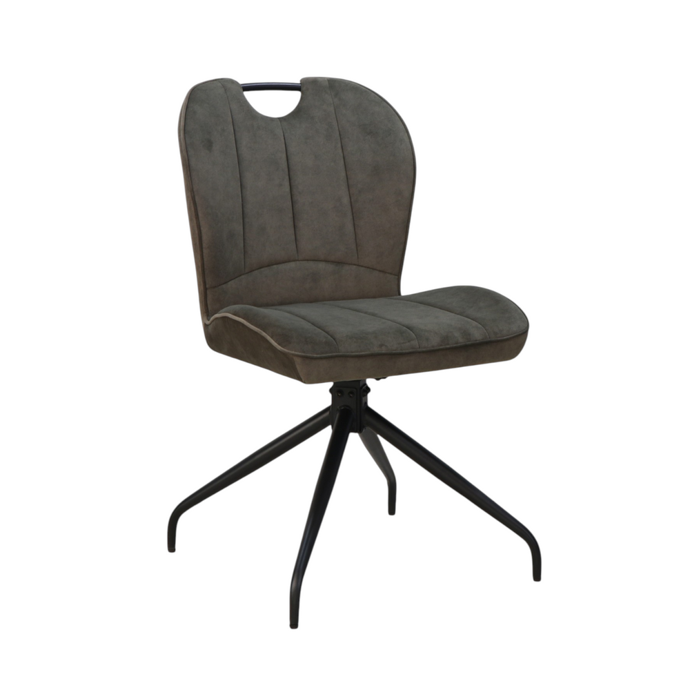 Chaise repas en tissu gris
