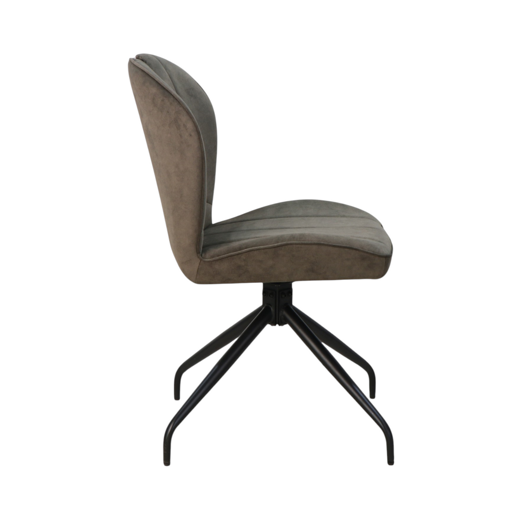 Chaise repas en tissu gris