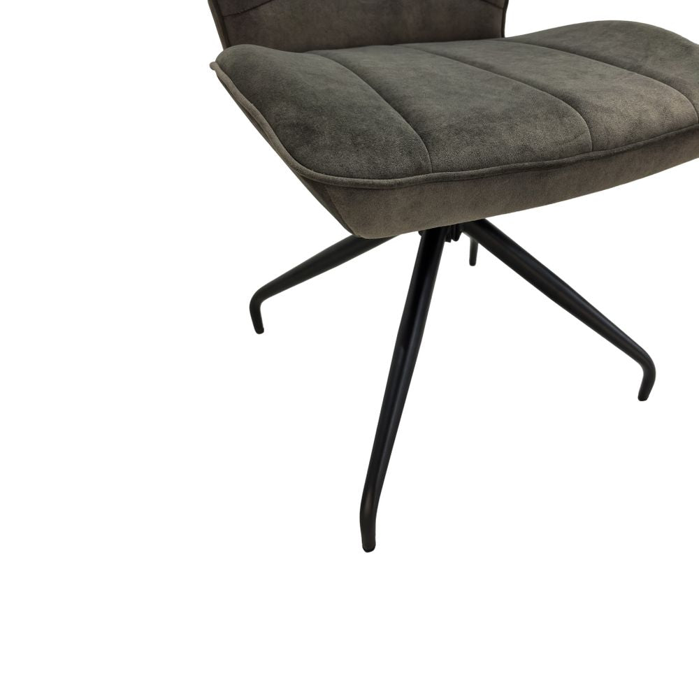 Chaise repas en tissu gris