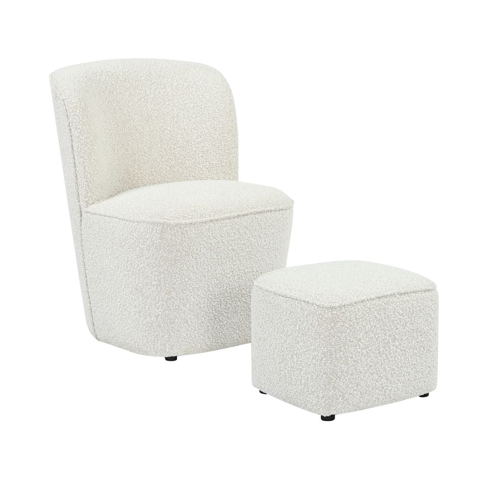Fauteuil en bouclette écru JONA