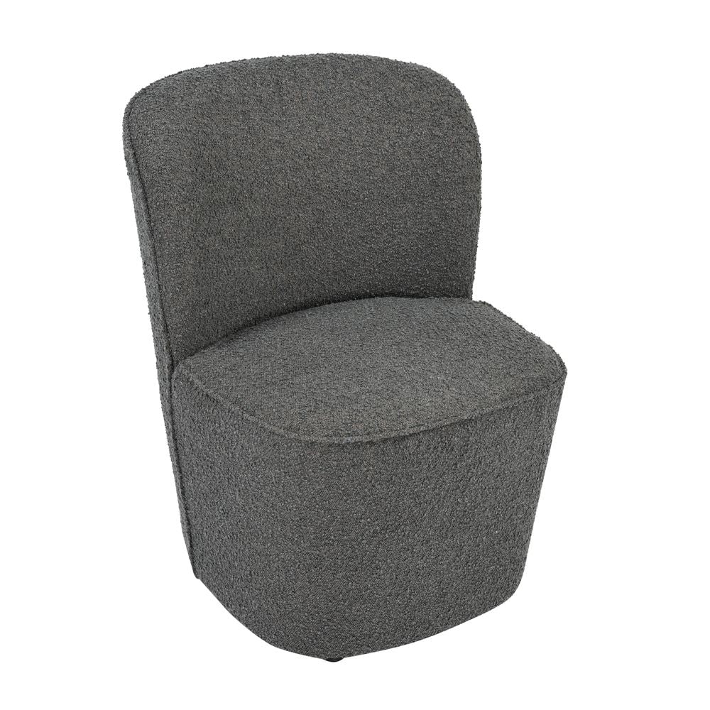 Fauteuil en bouclette gris foncé JONA