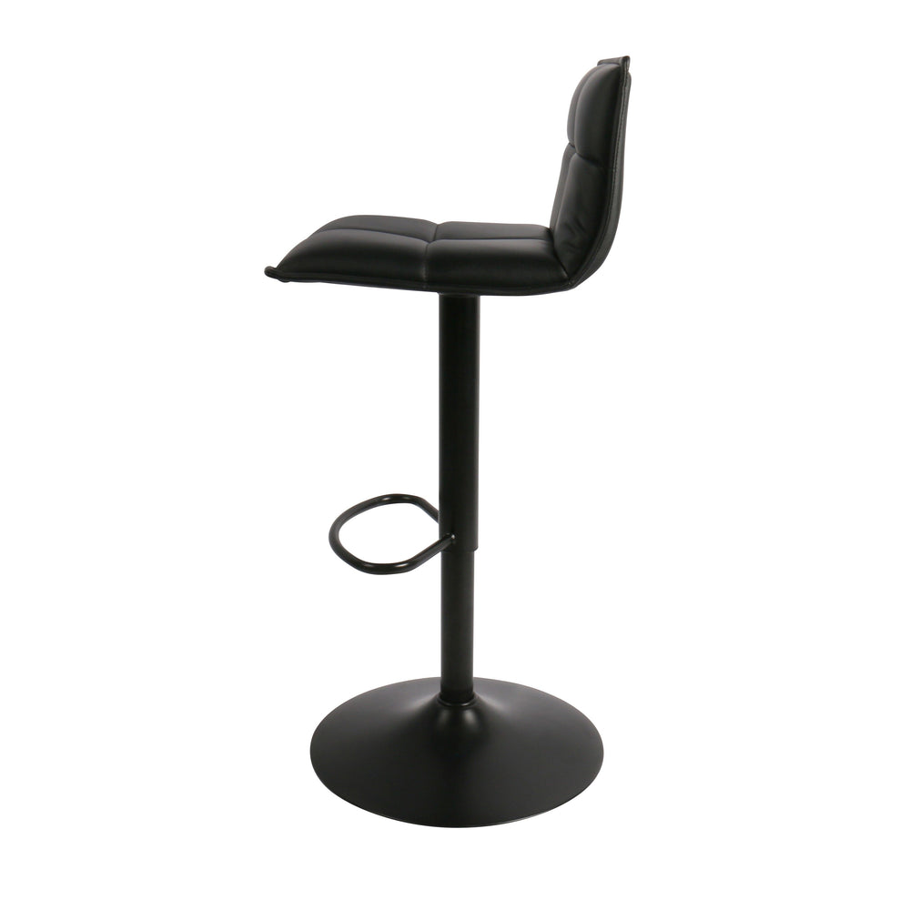 Chaise snack PU noir et pied piston noir