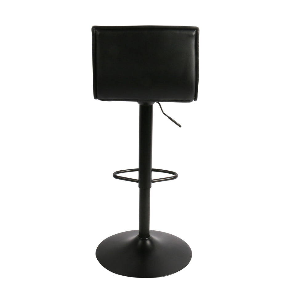 Chaise snack PU noir et pied piston noir