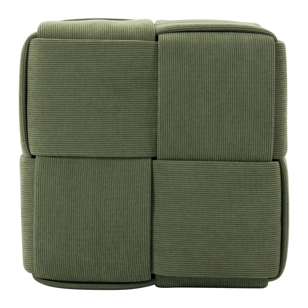 Pouf velours côtelé kaki