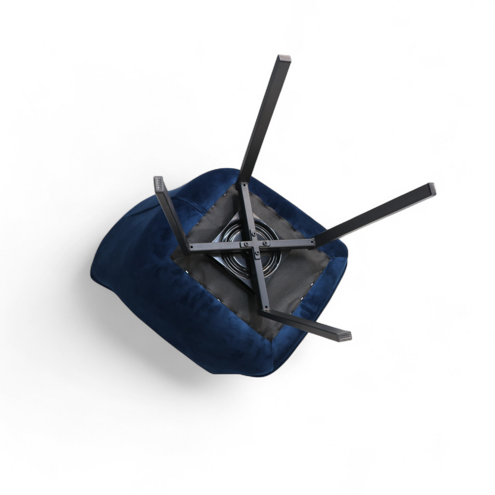 Chaise repas pivotante velours bleu