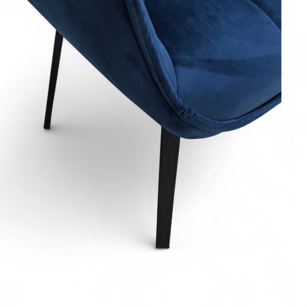 Chaise repas pivotante velours bleu
