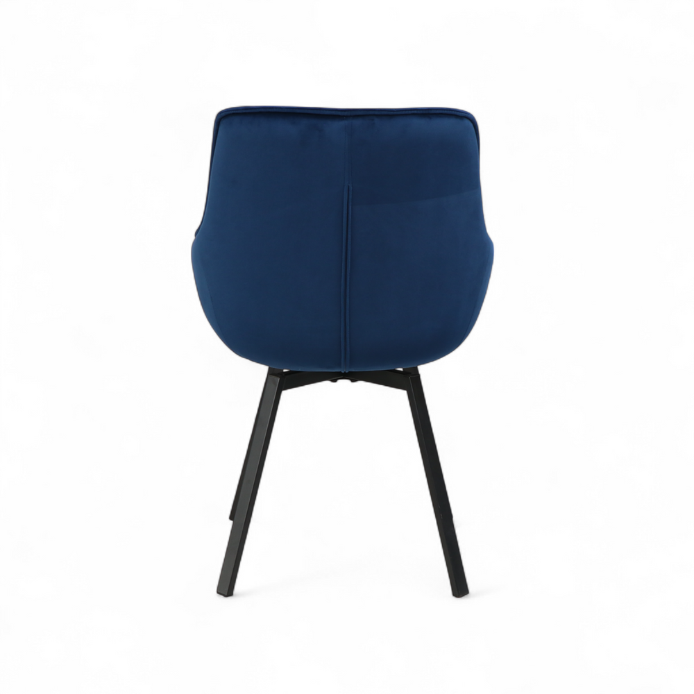 Chaise repas pivotante velours bleu