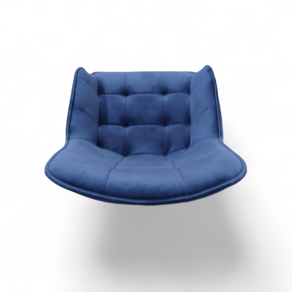 Chaise repas pivotante velours bleu