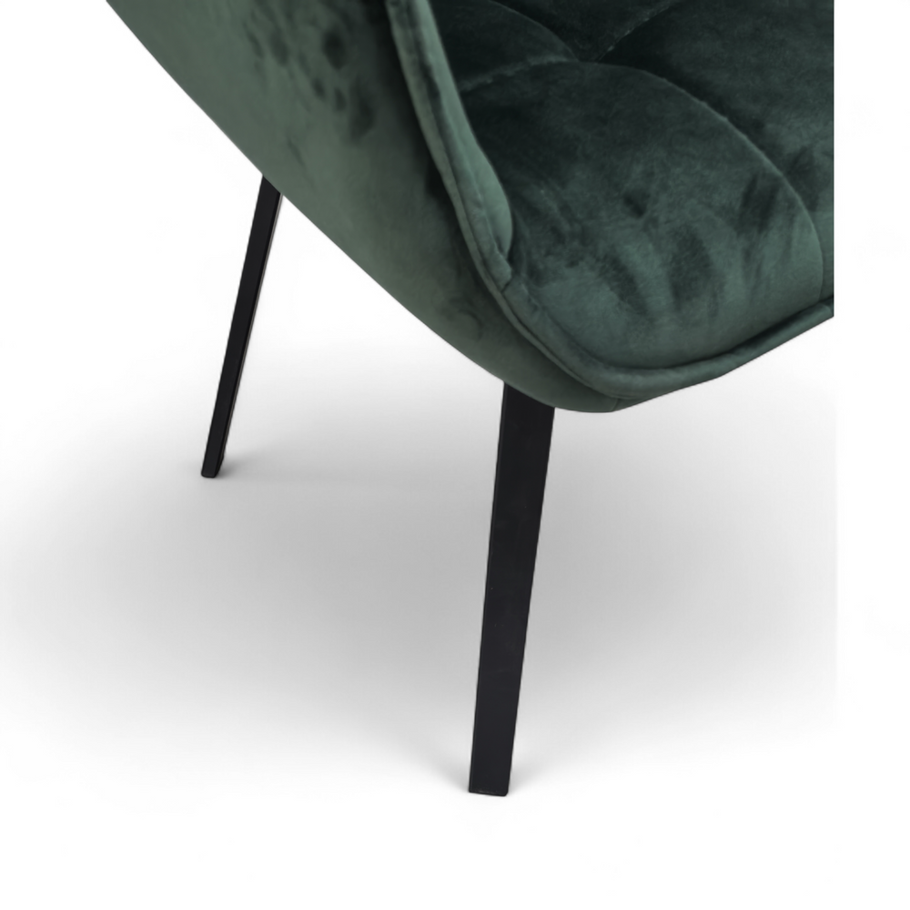 Chaise repas pivotante velours vert foncé
