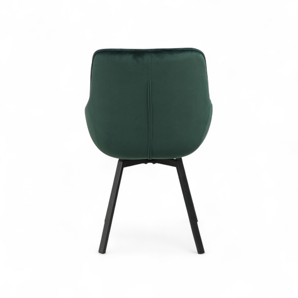 Chaise repas pivotante velours vert foncé