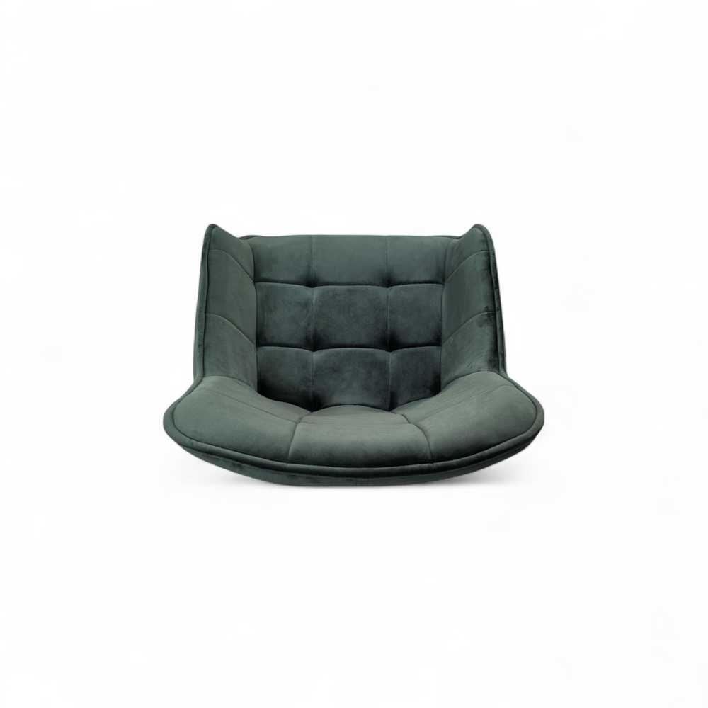Chaise repas pivotante velours vert foncé