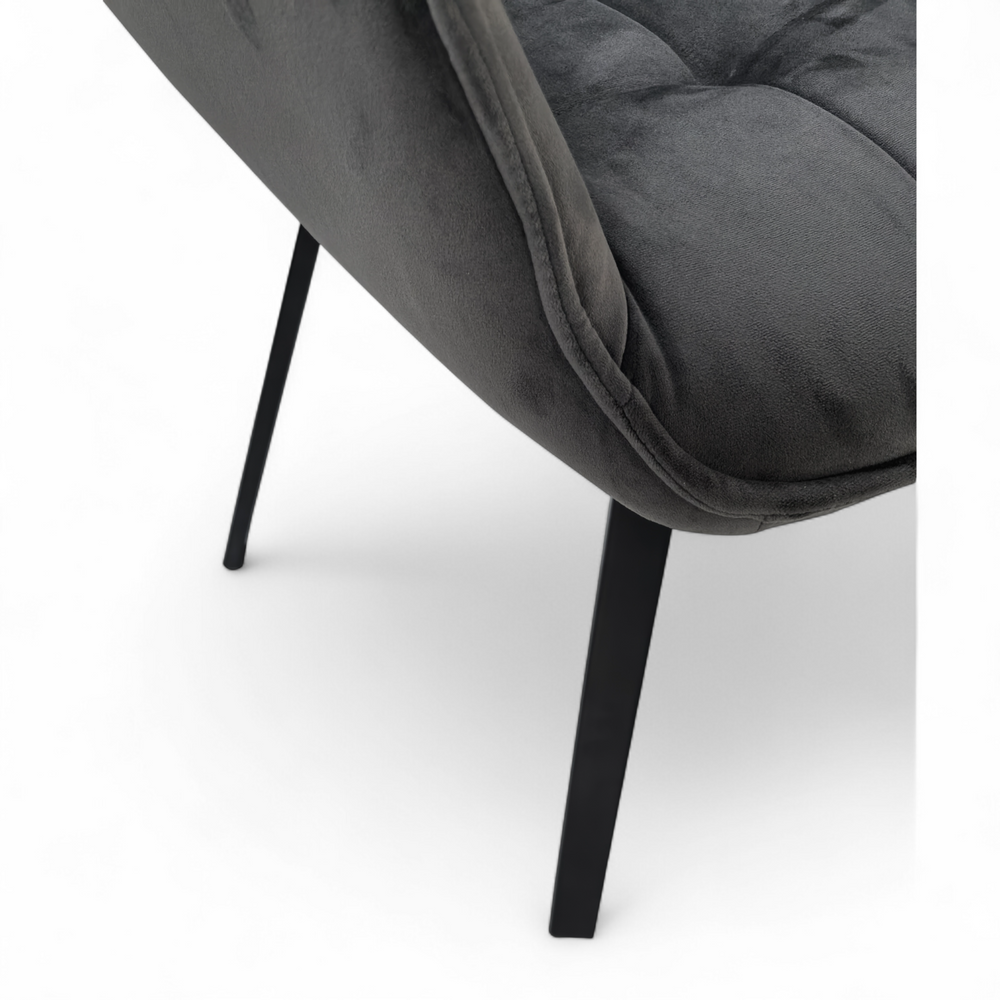 Chaise repas pivotante velours gris