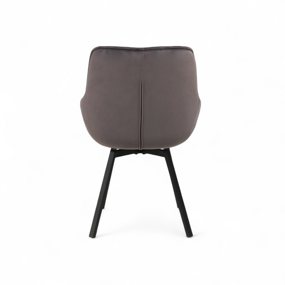 Chaise repas pivotante velours gris