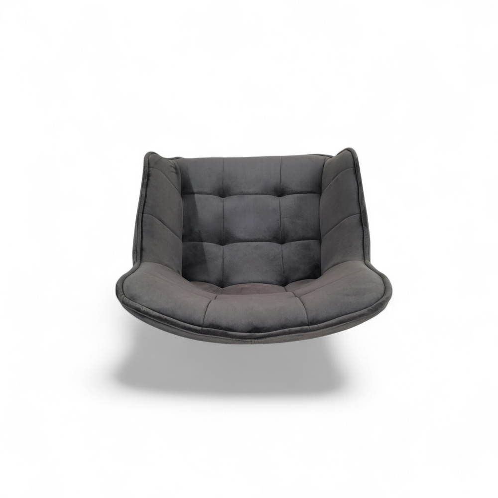 Chaise repas pivotante velours gris
