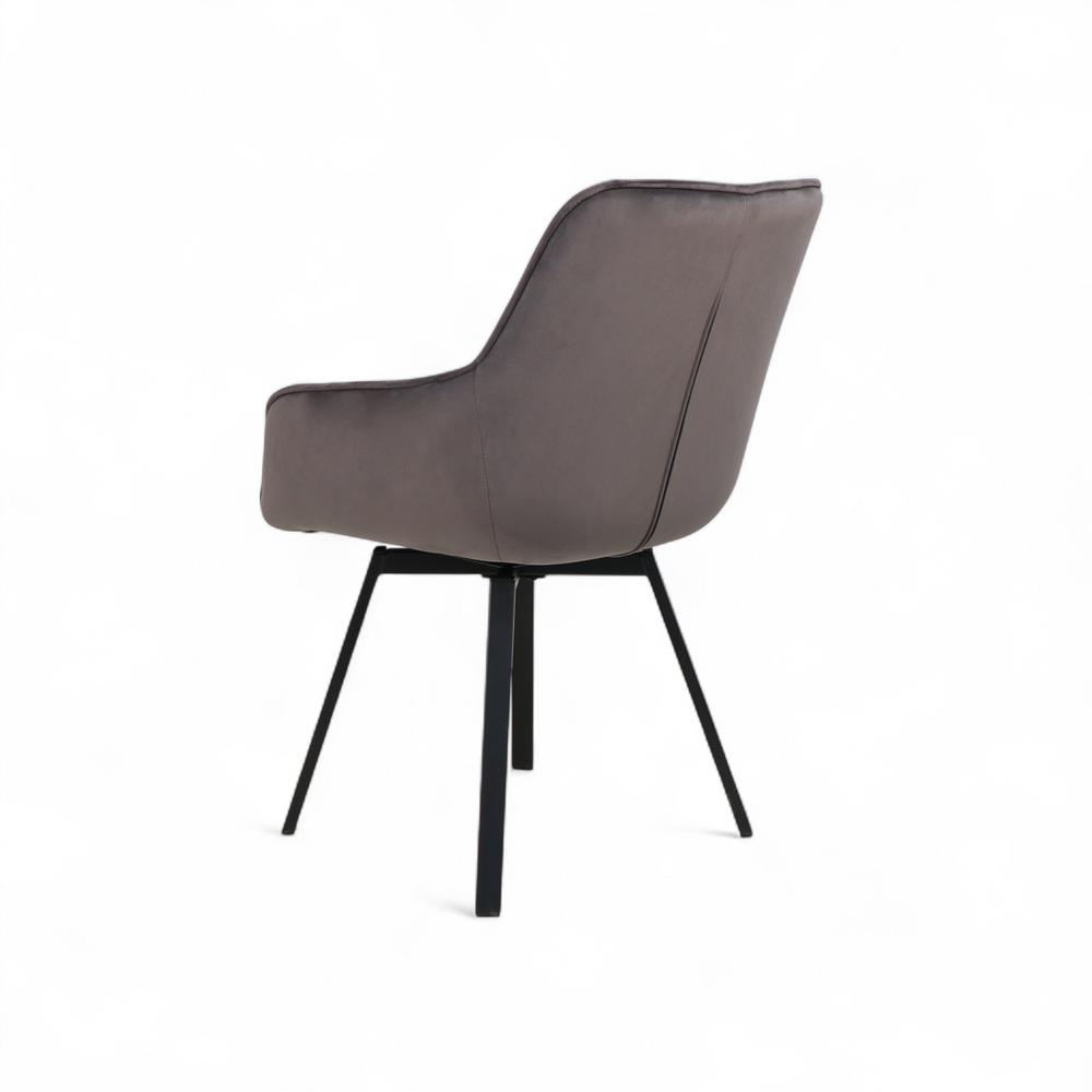 Chaise repas pivotante velours gris
