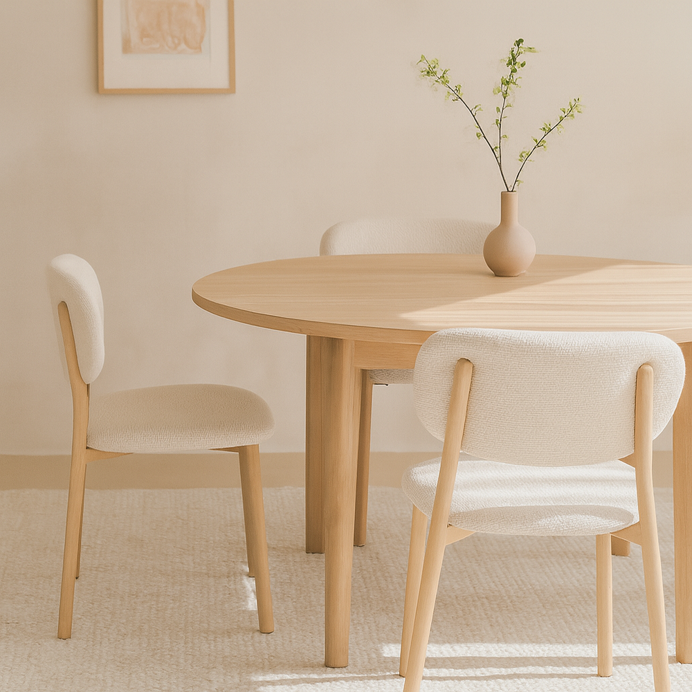 Chaise repas tissu écru