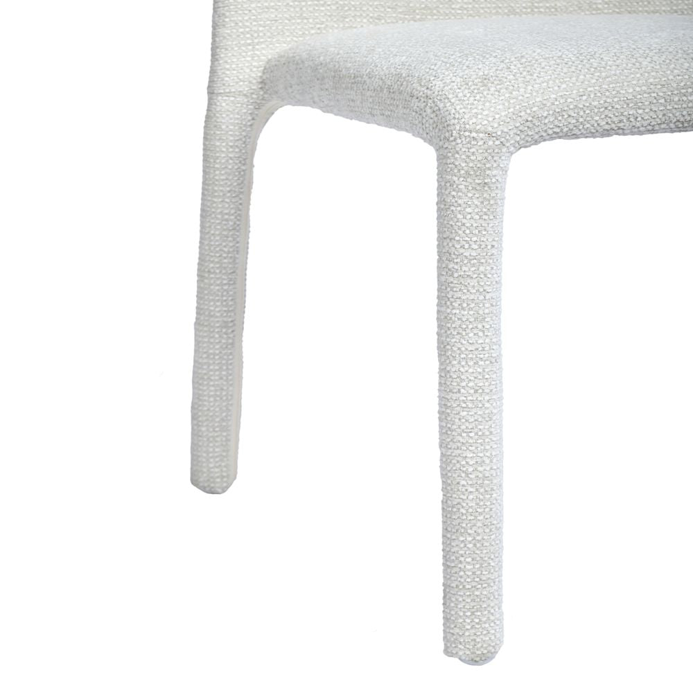Chaise repas empilable tissu chenillé beige