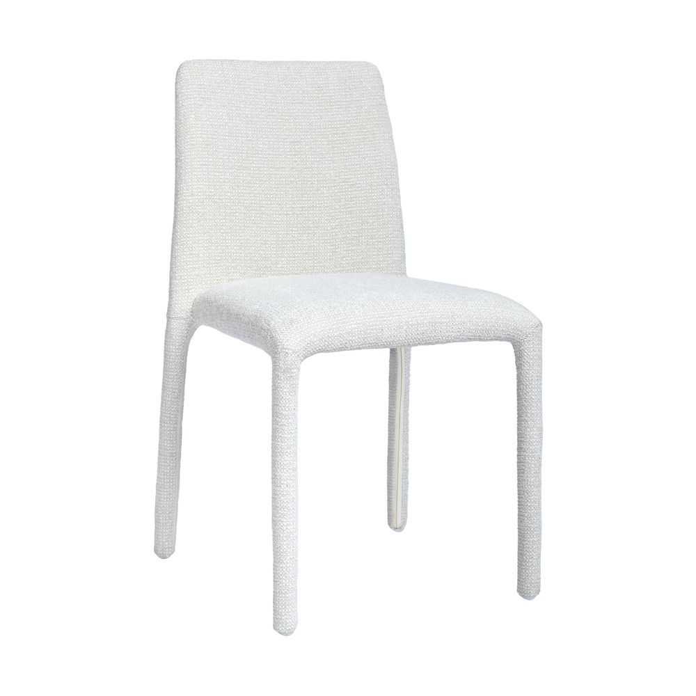 Chaise repas empilable tissu chenillé beige
