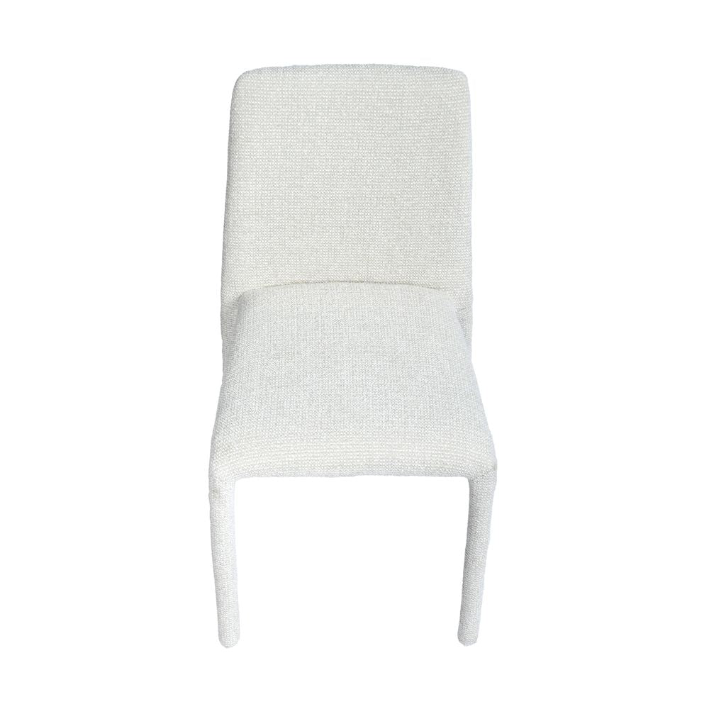 Chaise repas empilable tissu chenillé beige