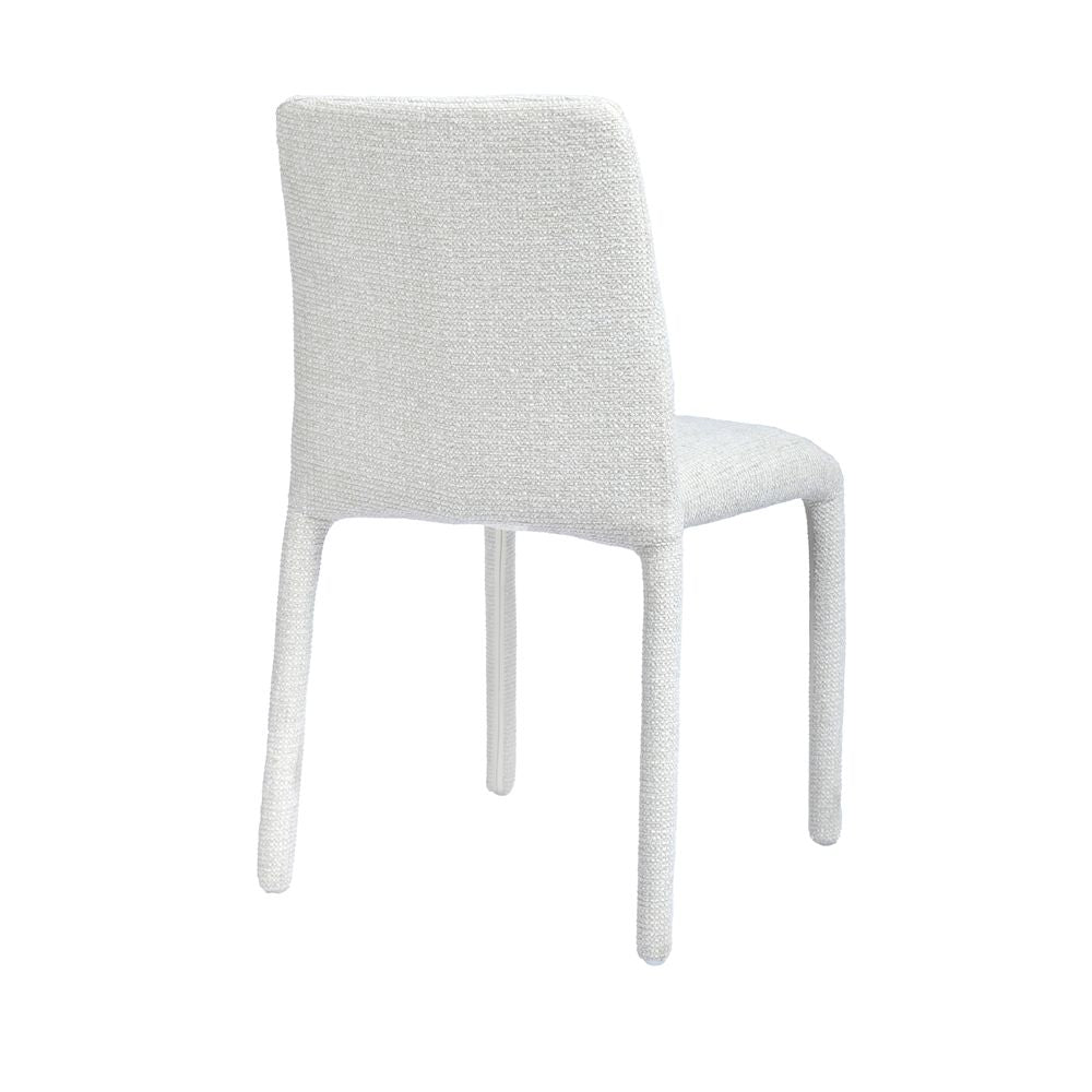 Chaise repas empilable tissu chenillé beige