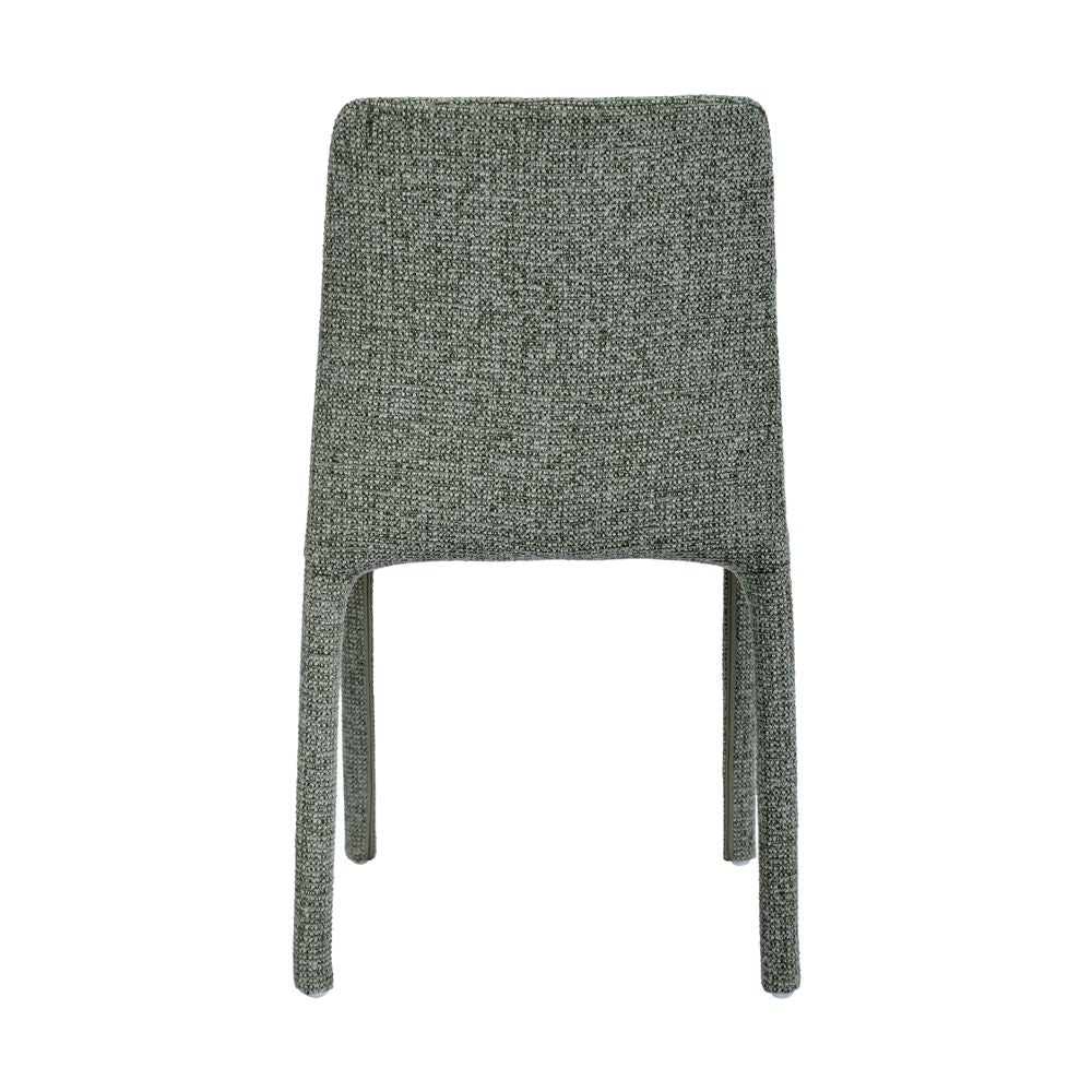 Chaise repas empilable tissu chenillé vert