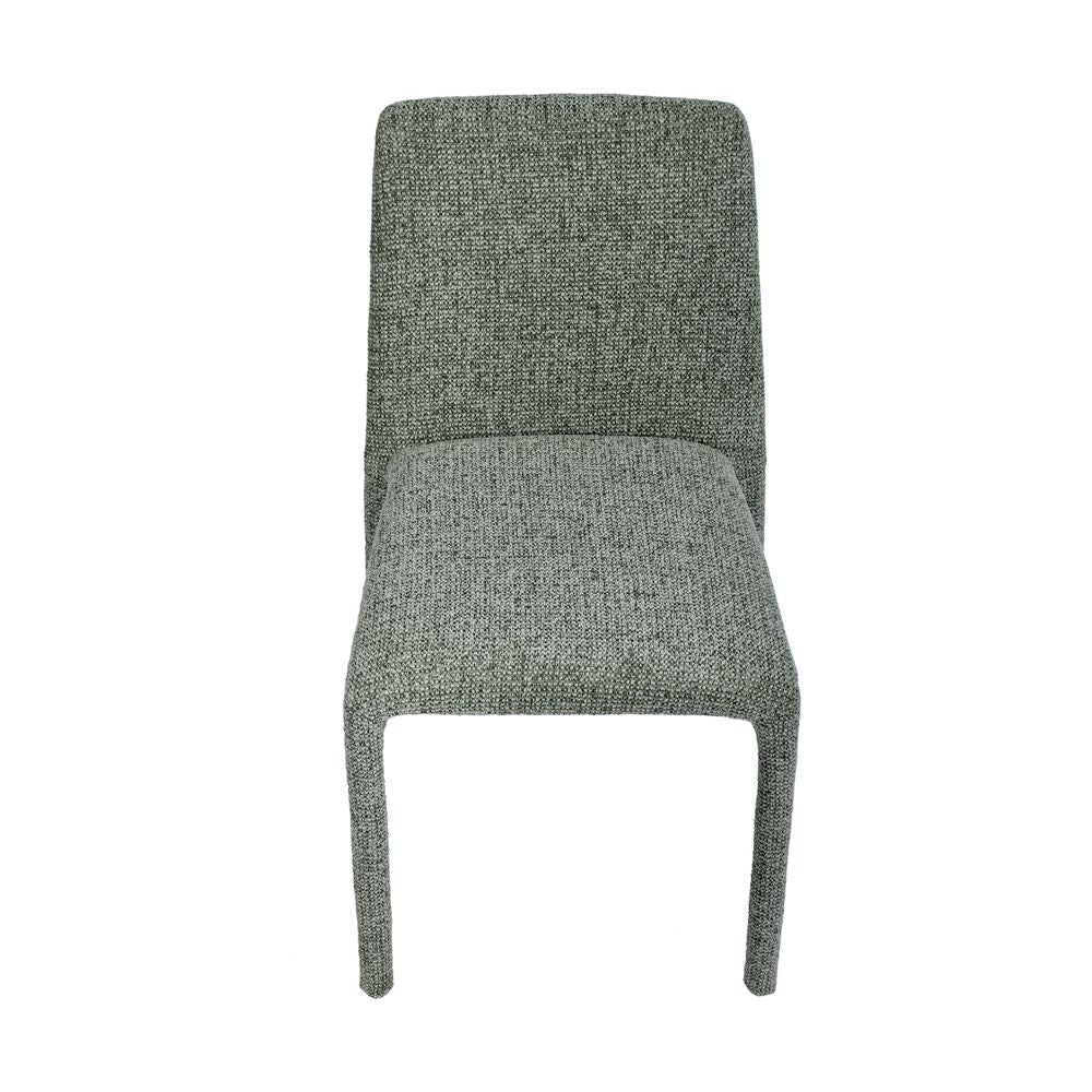 Chaise repas empilable tissu chenillé vert