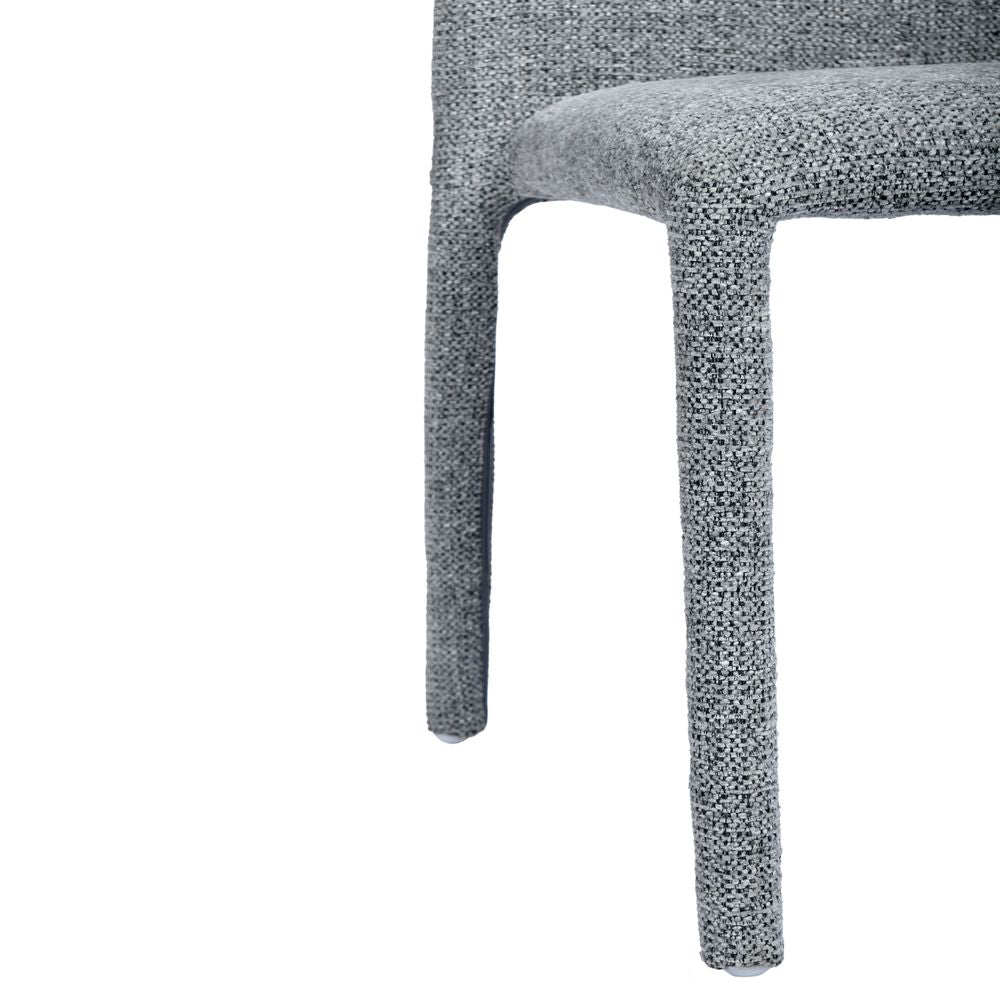 Chaise repas empilable tissu chenillé gris