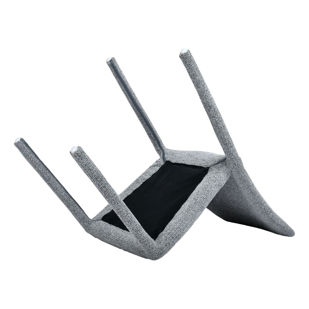 Chaise repas empilable tissu chenillé gris