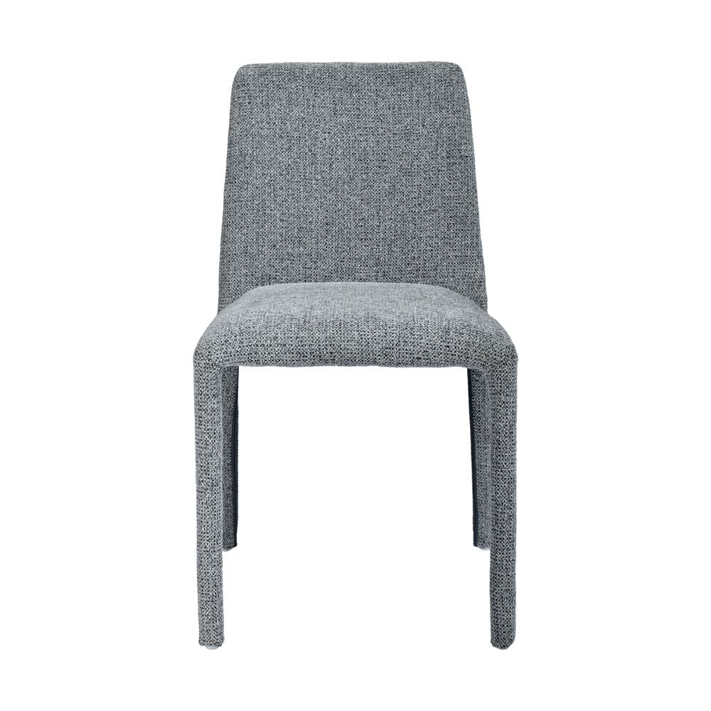 Chaise repas empilable tissu chenillé gris