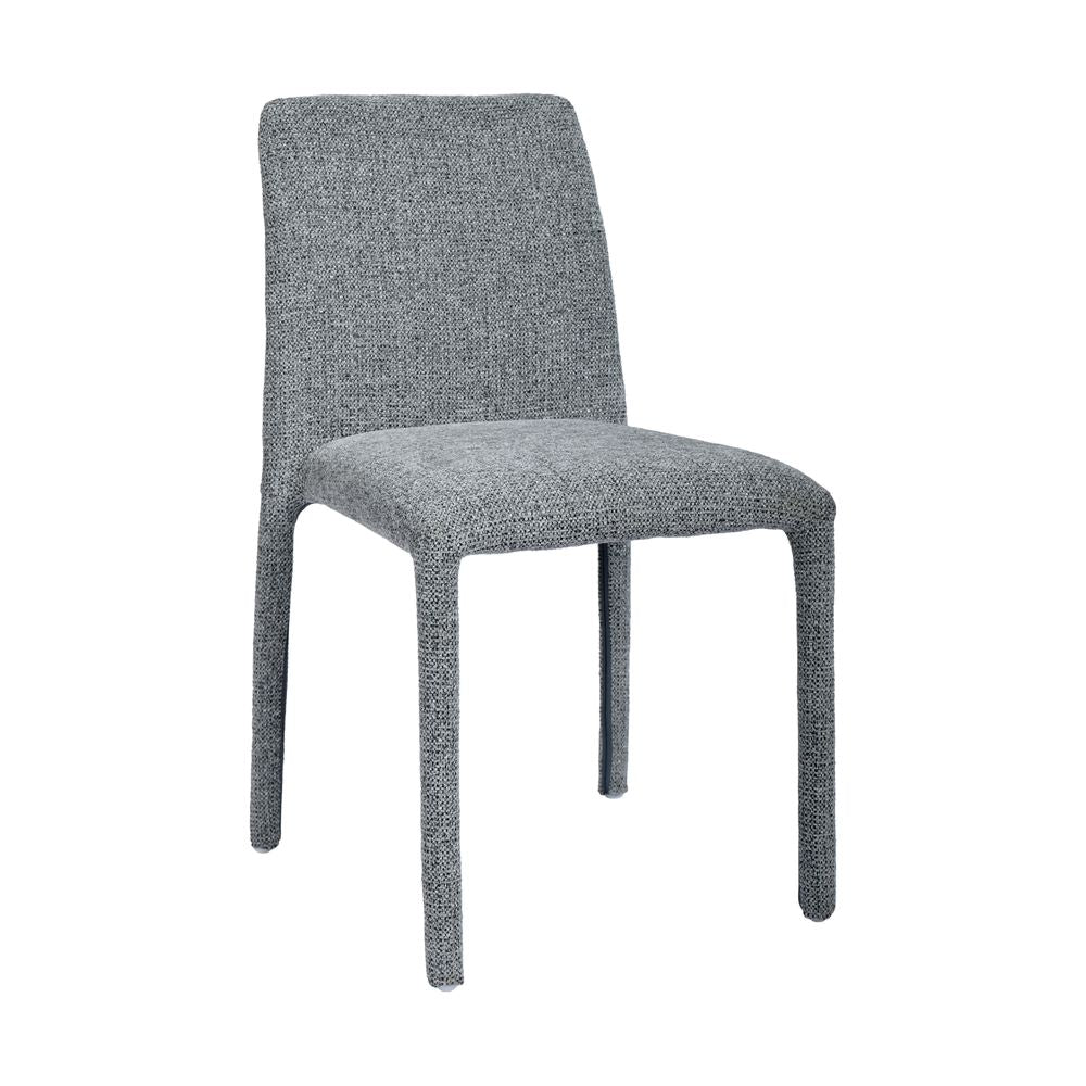 Chaise repas empilable tissu chenillé gris
