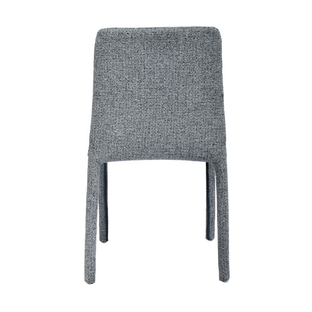 Chaise repas empilable tissu chenillé gris