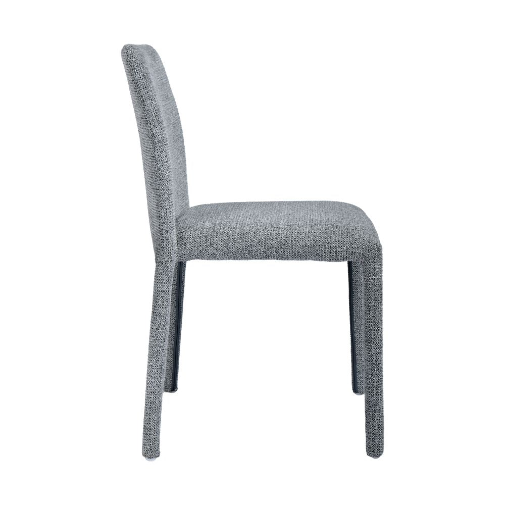 Chaise repas empilable tissu chenillé gris