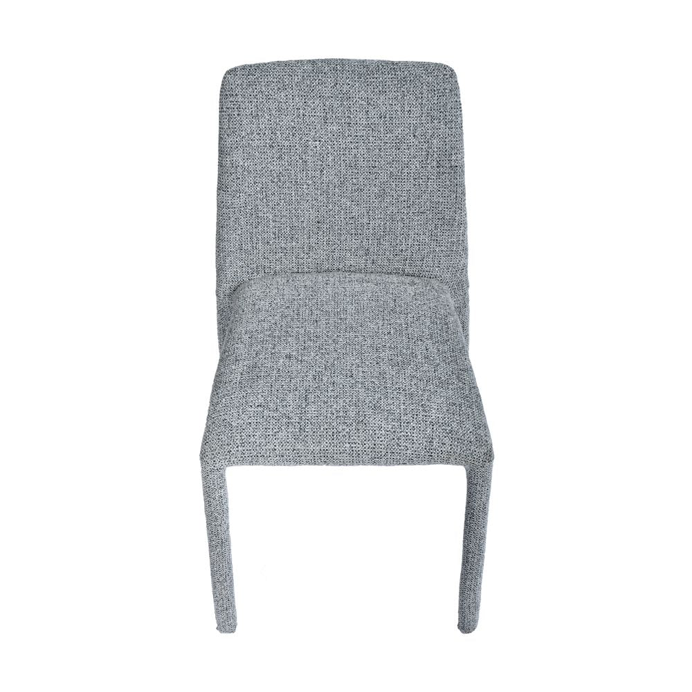 Chaise repas empilable tissu chenillé gris